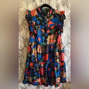 Modcloth Black and Blue Sleeveless Sundress